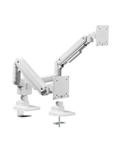 EQUIP - STAFFA DOPPIO MONITOR 17"-35" ROBUSTO PAN & TILT DA SCRIVANIA, BIANCO