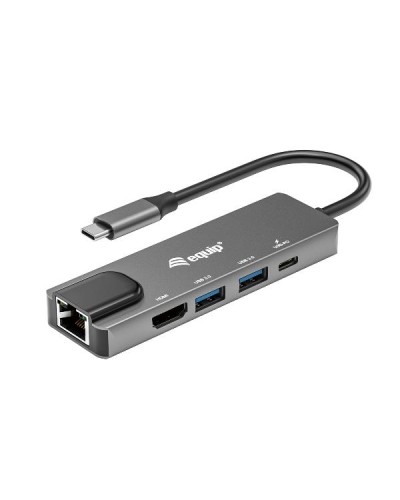 EQUIP - ADATTATORE USB-C 5 in 1, HDMI 4K/30Hz, Gigabit Lan, 1x USB-C PD 100W, 2x USB 3.2 Gen 1