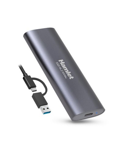 HXDM2-10GY Box alluminio M.2 NVMe USB 3.2 gen2 10Gbps Interfaccia USB-C+USB-A