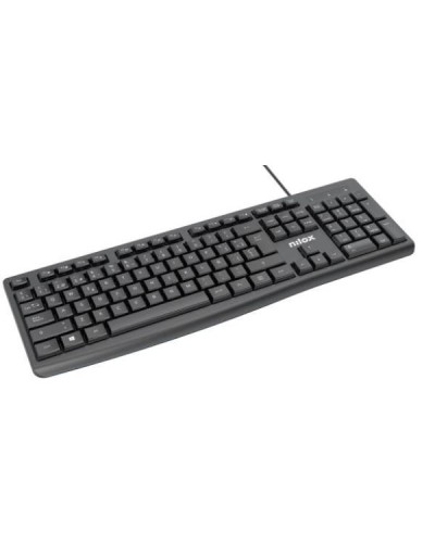 NILOX TECH - Tastiera con connessione USB-A, lunghezza cavo 1.5 mt, 105 tasti, 12 multimediali, layout italiano, tasti con trat