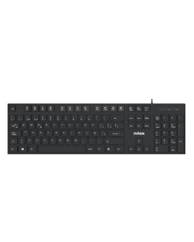 NILOX TECH - Tastiera con connessione USB-A, lunghezza cavo 1.5 mt, 105 tasti, 12 multimediali, layout italiano, tasti con trat