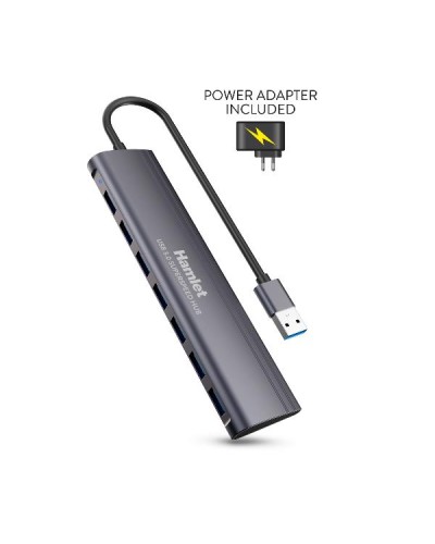 XHUB-07A3P HUB USB 3.0  7 PORTE ALLUMINIO CON ALIMENTATORE