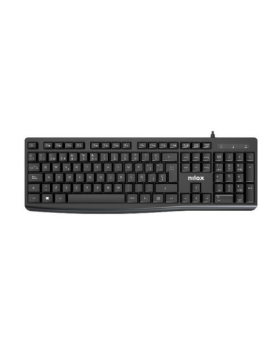 NILOX TECH - Kit Tastiera, connessione USB-A, lunghezza cavo 1.5 mt + Mouse ottico, 1200DPI, connessione USB-A, lunghezza cavo 