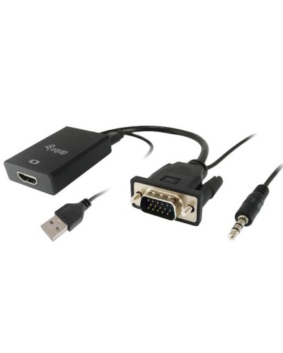 EQUIP - ADATTATORE da VGA (HD15) a HDMI M/F con Audio
