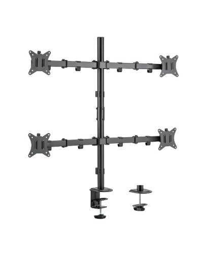 EQUIP - STAFFA QUADRUPLO MONITOR 17"-32" ARTICOLATA PAN & TILT DA SCRIVANIA, 360°