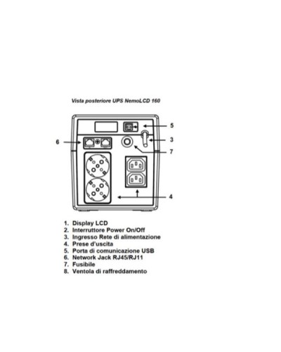 LINE INTERACTIVE CON DISPLAY LCD E USB 1600 VA 600 W  2 IEC + 2 SHUKO