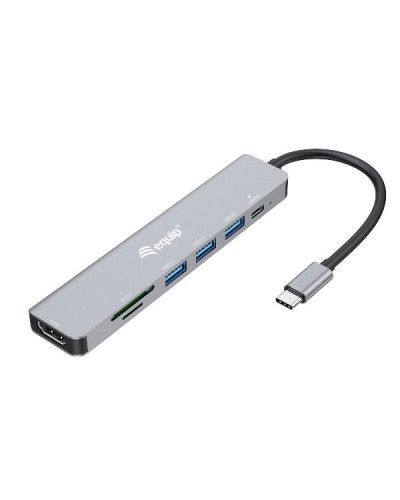 EQUIP - ADATTATORE USB-C 7 in 1, HDMI 4K/60Hz, 3x USB 3.2 GEN.1, SD/TF, USB PD 100W