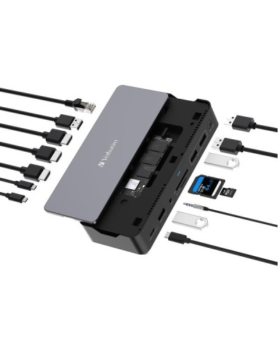Docking station USB C 15 IN 1 HDMI con SLOT SSD 8K PD80W