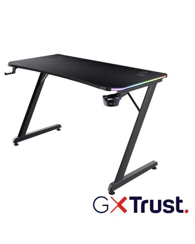 SCRIVANIA GAMING RGB DESK - TRUST GXT 709 LUMINUS - NERO