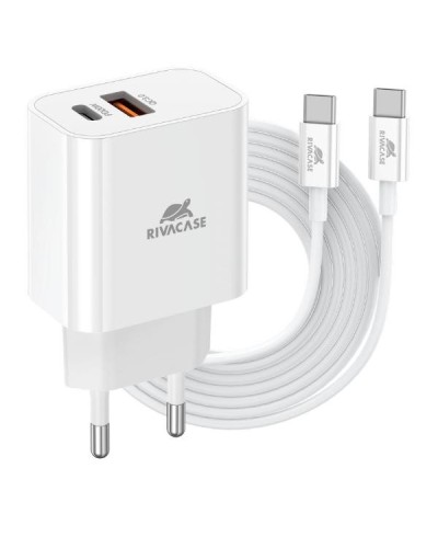 CARICATORE DA PARETE USB-C 20W PD + CAVO USB C / USB C