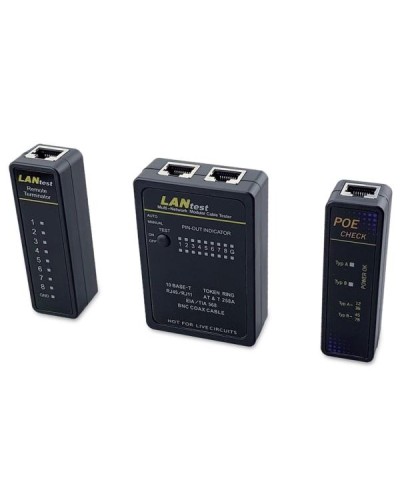 EQUIP - TESTER CAVI DI RETE, RJ45, BNC, PoEETWORK CABLE TESTER  RJ45  BNC  POE