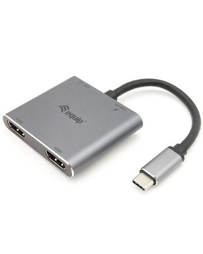 EQUIP - ADATTATORE 4-in-1 MST DUAL HDMI, USB 3.0, 100W USB PD
