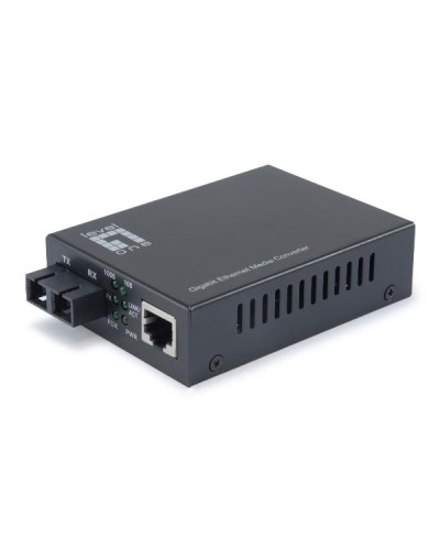 LEVELONE GVT-2002 - MEDIA CONVERTER GIGABIT da RJ45 a SC, fibra monomodale, 1310nm, 20 km