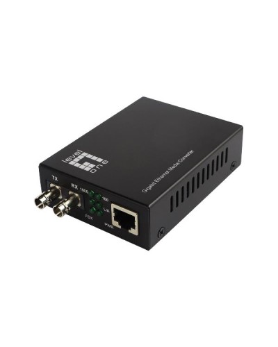 LEVELONE GVT-2003 - MEDIA CONVERTER GIGABIT da RJ45 a ST, fibra monomodale, 1310nm, 20 km