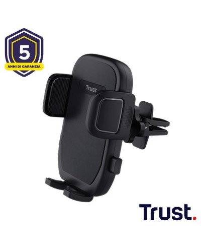 SUPPORTO/HOLDER PER TELEFONO CON MONTAGGIO ALLA VENTOLA DELL’ARIA - TRUST RUNO - NERO