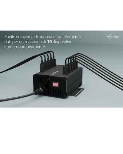 HUB Universale  USB-C / USB-A a 10 porte USB-C + Ricarica 15W per porta - con Alimentatore