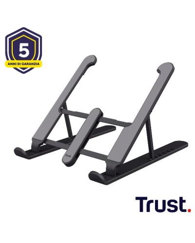 SUPPORTO/RIALZO PER LAPTOP PIEGHEVOLE E LEGGERO PER UNA POSIZIONE ERGONOMICA - TRUST PRIMO - GRIGIO