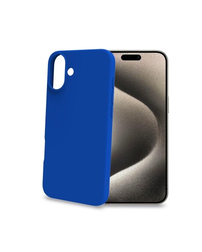 CROMO - Cover in morbido TPU con finitura soft touch colore blu compatibile con Apple iPhone 16 Plus [IPHONE 16 CASES]