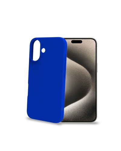 CROMO - Cover in morbido TPU con finitura soft touch colore blu compatibile con Apple iPhone 16 [IPHONE 16 CASES]