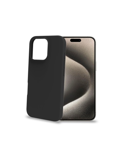 CROMO - Cover in morbido TPU con finitura soft touch colore nero compatibile con Apple iPhone 16 Pro [IPHONE 16 CASES]