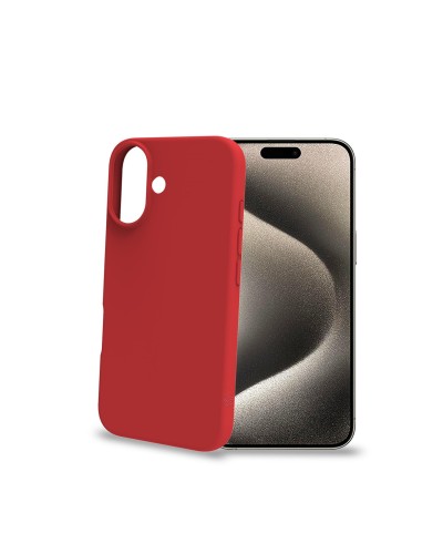 CROMO - Cover in morbido TPU con finitura soft touch colore rosso compatibile con Apple iPhone 16 [IPHONE 16 CASES]