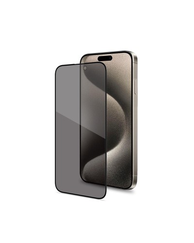 PRIVACY FULL GLASS - Vetro 9H con effetto Privacy e bordo colorato nero compatibile con Apple iPhone 16 [IPHONE 16 CASES]