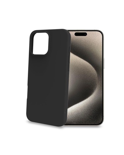 CROMO - Cover in morbido TPU con finitura soft touch colore nero compatibile con Apple iPhone 16 Pro Max [IPHONE 16 CASES]