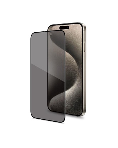PRIVACY FULL GLASS - Vetro 9H con effetto Privacy e bordo colorato nero compatibile con Apple iPhone 16 Plus [IPHONE 16 CASES]
