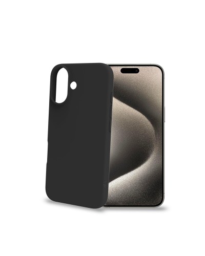 CROMO - Cover in morbido TPU con finitura soft touch colore nero compatibile con Apple iPhone 16 [IPHONE 16 CASES]