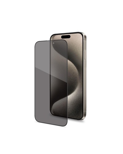 PRIVACY FULL GLASS - Vetro 9H con effetto Privacy e bordo colorato nero compatibile con Apple iPhone 16 Pro [IPHONE 16 CASES]