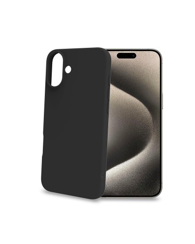 CROMO - Cover in morbido TPU con finitura soft touch colore nero compatibile con Apple iPhone 16 Plus [IPHONE 16 CASES]
