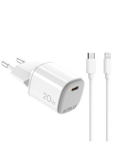 UPTC1USBC20WCTL - 20W GaN Wall Charger + USB-C to Lightning cable [UPTC COLLECTION]