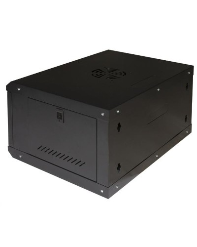 ARMADIO RACK 19" 6U LINK SERIE LIGHT COLORE NERO CON PORTA VETRO (AxPxL) MM 300X400X530 RIPIANO INCLUSO