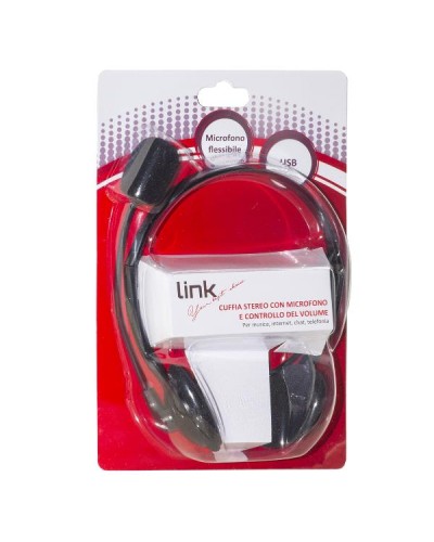CUFFIA CON MICROFONO ORIENTABILE CON CONNETTORE USB