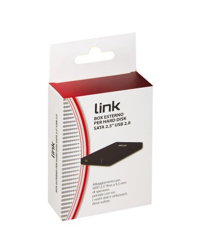 BOX ESTERNO USB 2.0 PER HDD SATA 2,5" FINO A 9,5 MM DI SPESSORE