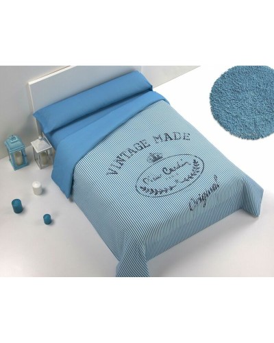 Housse de couette Hosteline Made Azzurro, 3 Pièces, Volant Plat.
