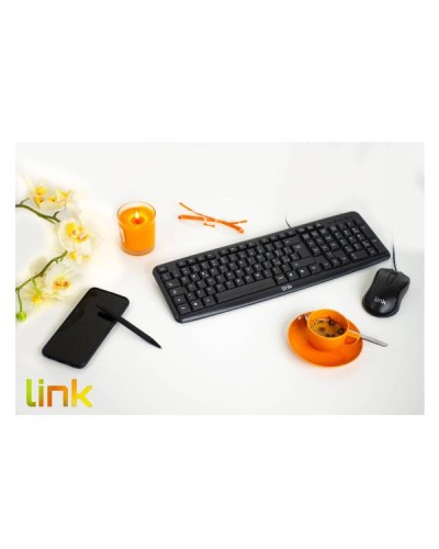 LINK - KIT TASTIERA ITALIANA 108 TASTI E MOUSE OTTICO CON CAVO USB