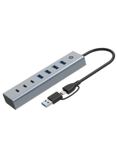 HUB USB 3.0 7 PORTE, 5Gbps, 3x USB-C, 4x USB-A