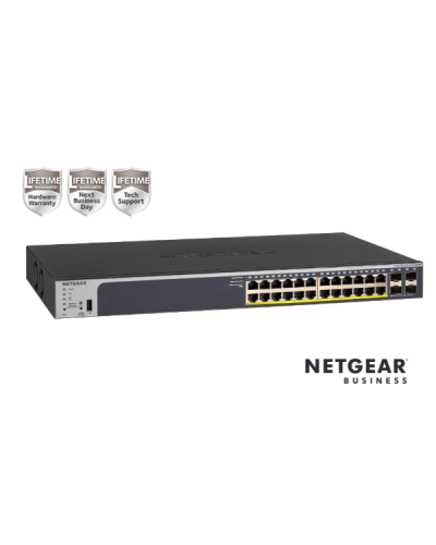 NETGEAR GS728TP Switch Smart Managed Pro 24 porte Gigabit PoE+(tot 190W),Garanzia a vita