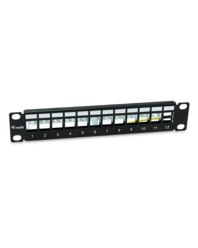 EQUIP - PATCH PANEL 12-PORTE KEYSTONE SCHERMATO, 1U 10" - Nero