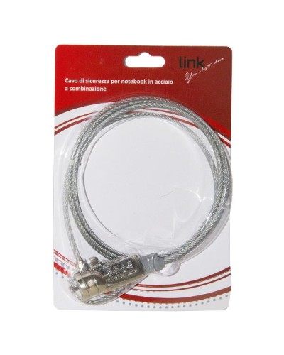 CAVO DI SICUREZZA PER NOTEBOOK CON COMBINAZIONE MT 1,50