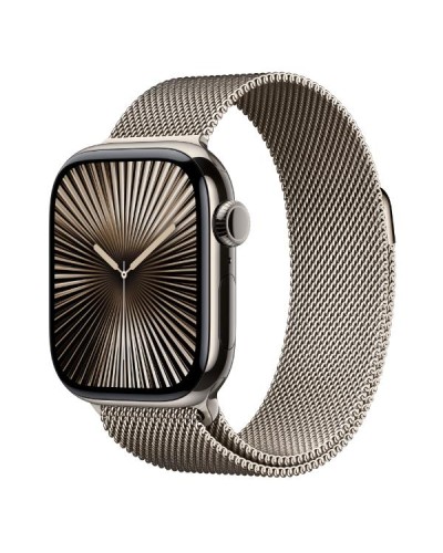 Apple Watch Series 10 GPS + Cellular, Cassa 46 mm in titanio naturale con Loop in maglia milanese naturale - M/L