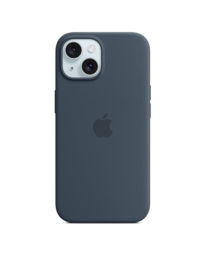 Custodia MagSafe in silicone per iPhone 15 - Blu tempesta