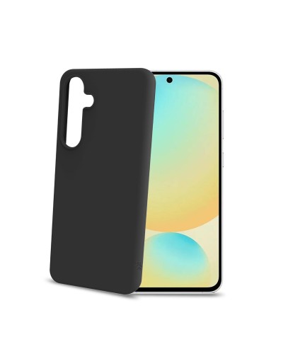 CROMO - Cover in morbido TPU con finitura soft touch colore nero compatibile con Samsung Galaxy S24 FE