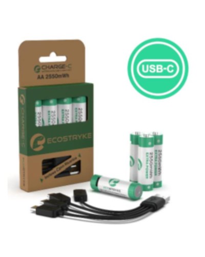 BATTERIE ECO-FRIENDLY RICARICABILI AA2550 4pz ECOSTRYKE