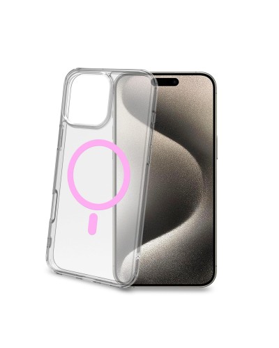 GELSKINMAG - Cover morbida trasparente in TPU, compatibile con la tecnologia Magsafe, anello magnetico color Rosa per Apple iPh