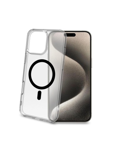 GELSKINMAG - Cover morbida trasparente in TPU, compatibile con la tecnologia Magsafe, anello magnetico color Nero per Apple iPh