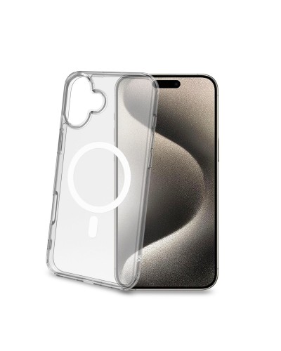 GELSKINMAG - Cover morbida trasparente in TPU compatibile con la tecnologia Magsafe, anello magnetico colore Bianco per Apple i