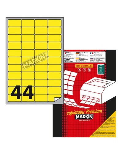 ETICHETTE IN SCATOLE DA 100 FOGLI FORMATO A4 - A3 GIALLO