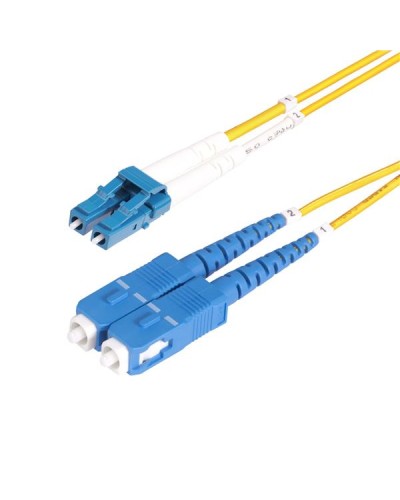 Cavo in fibra ottica duplex monomodale OS2 da LC a SC (UPC) da 1 m, 9/125µm, 100G, Insensibile alla piegatura, Bassa perdita d